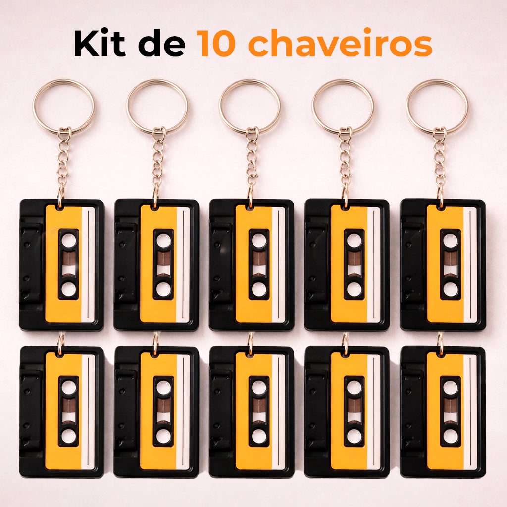 Chaveiro NFC em Formato de Fita K7 - Kit com até 10 unidades