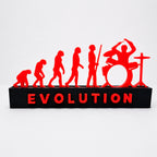 Placa Decorativa 3D Evolution - Evolução do Baterista