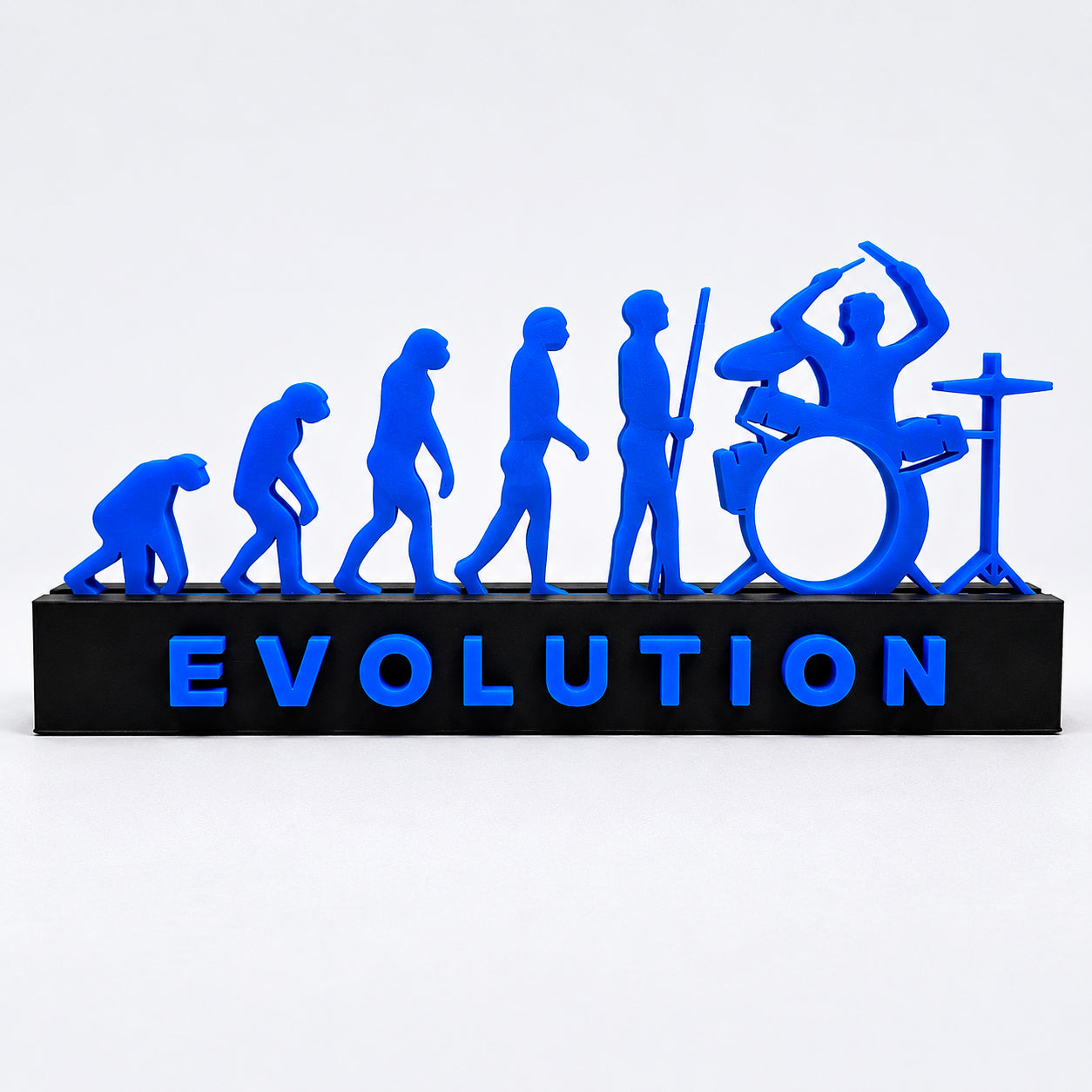 Placa Decorativa 3D Evolution - Evolução do Baterista