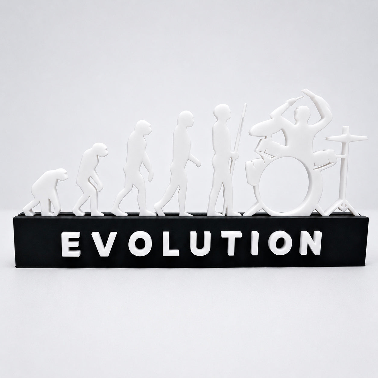 Placa Decorativa 3D Evolution - Evolução do Baterista