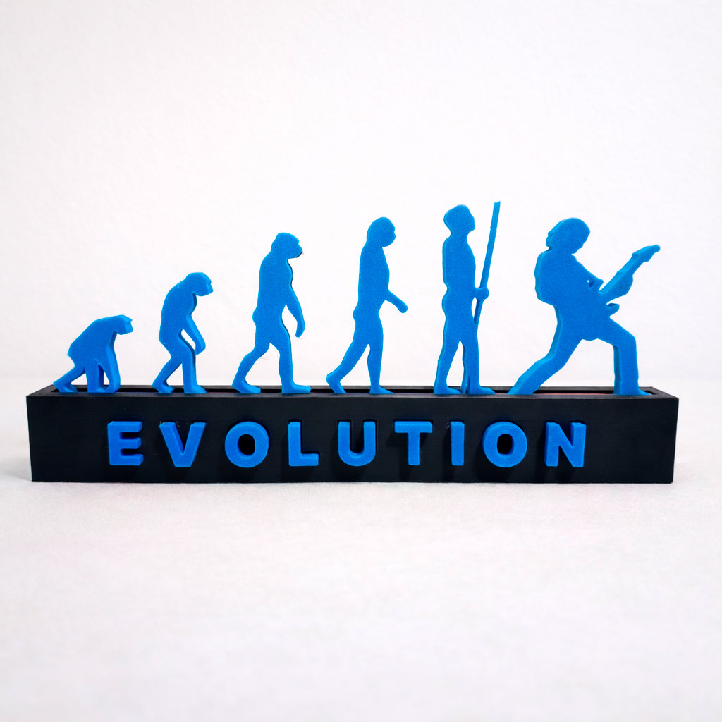 Placa Decorativa 3D Evolution - Evolução do Guitarrista