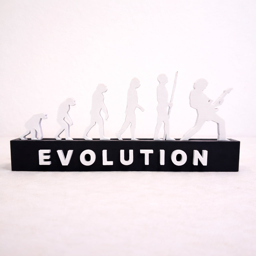 Placa Decorativa 3D Evolution - Evolução do Guitarrista