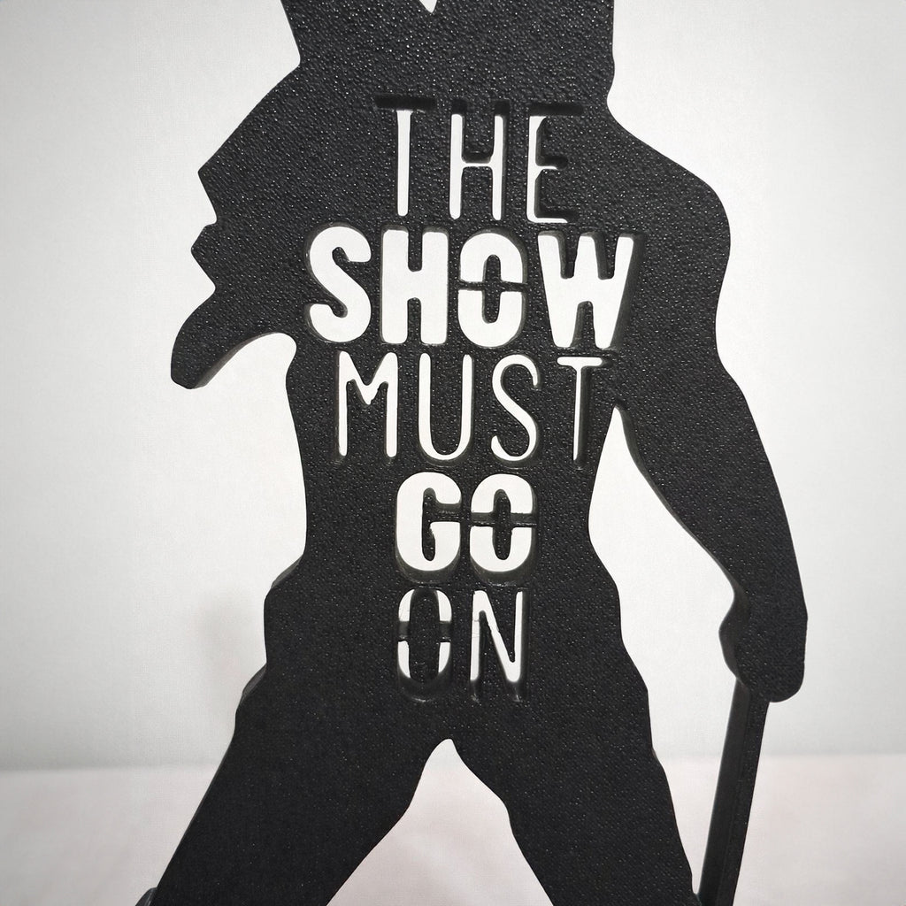 Placa decorativa 3D Freddie Mercury The Show Must Go On Queen